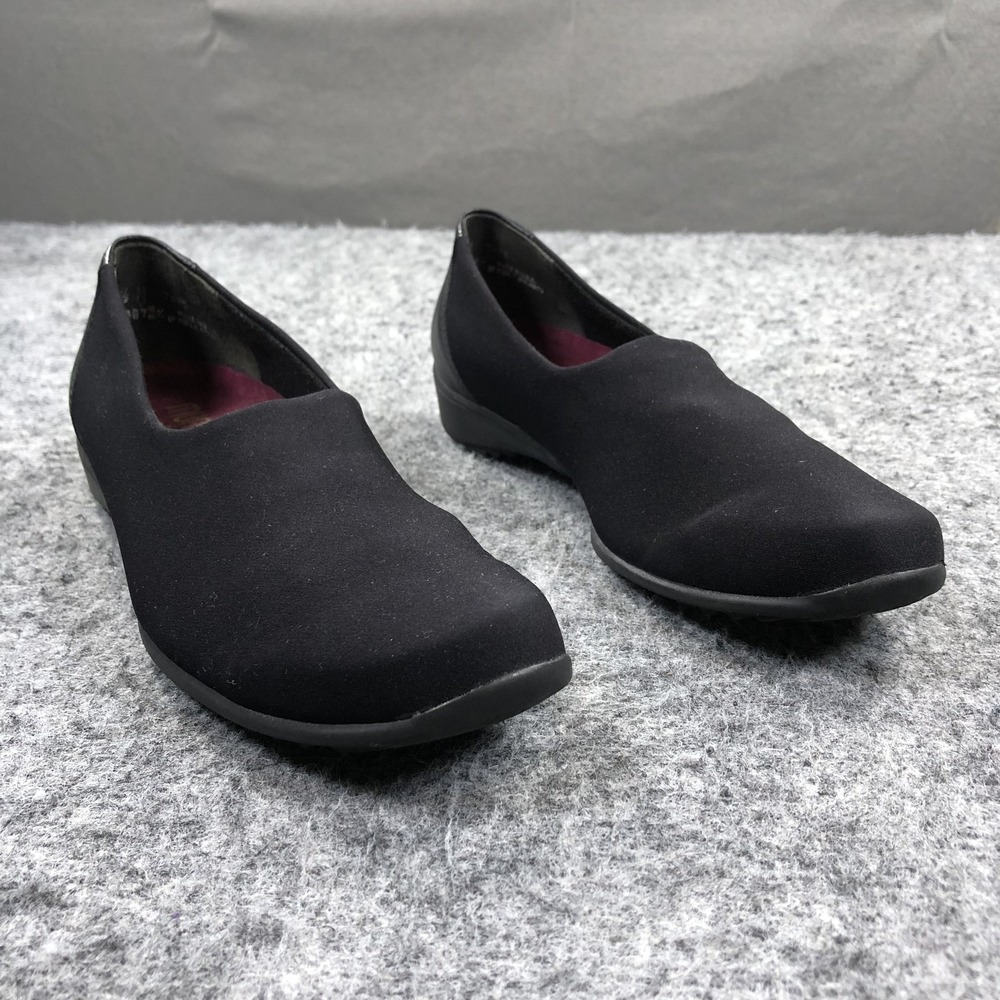 Munro Shoes Womens 8.5 M Black Fabric Slip On Walking Comfort Flats 7478